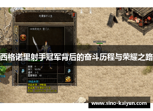 西格诺里射手冠军背后的奋斗历程与荣耀之路