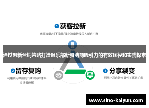 通过创新营销策略打造俱乐部新赞助商吸引力的有效途径和实践探索